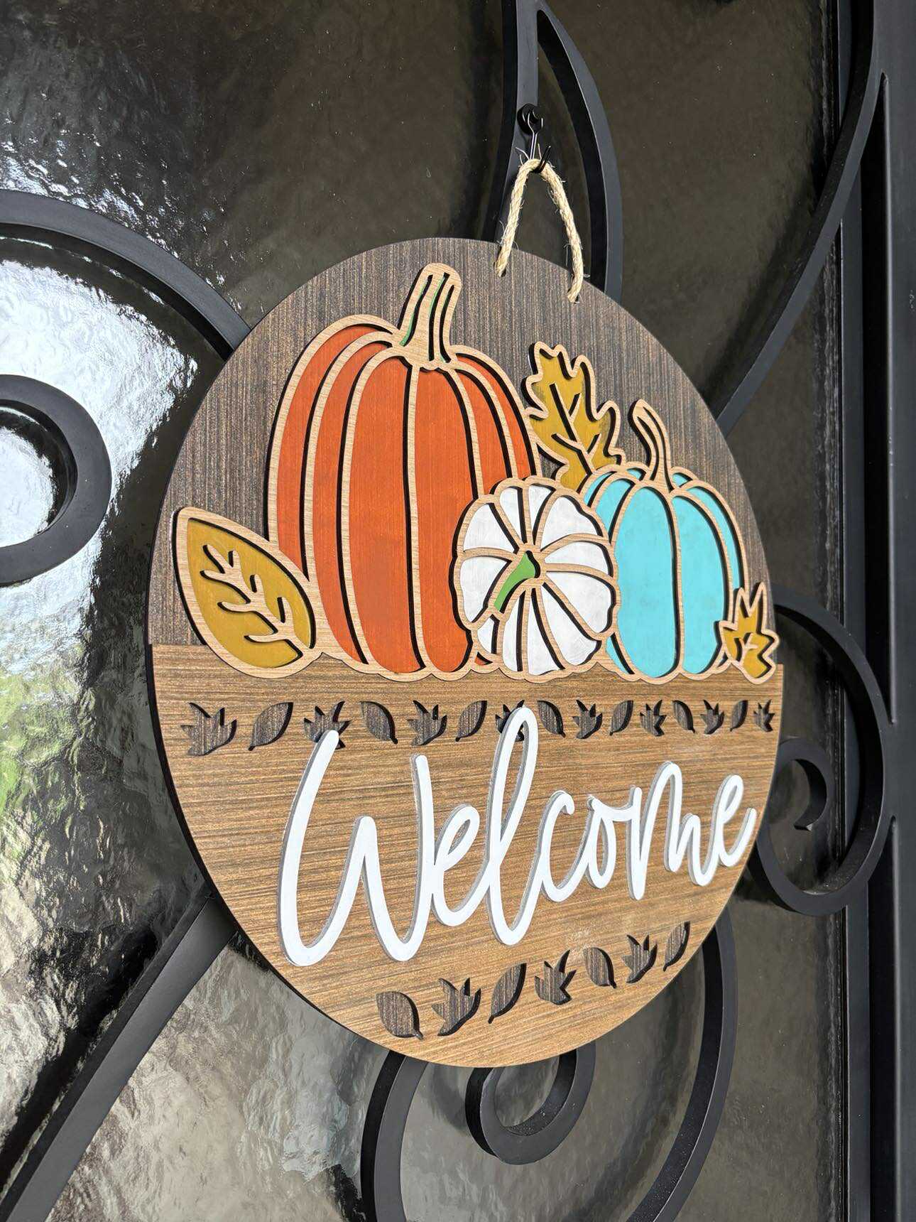 Three Pumpkins Door Hanger