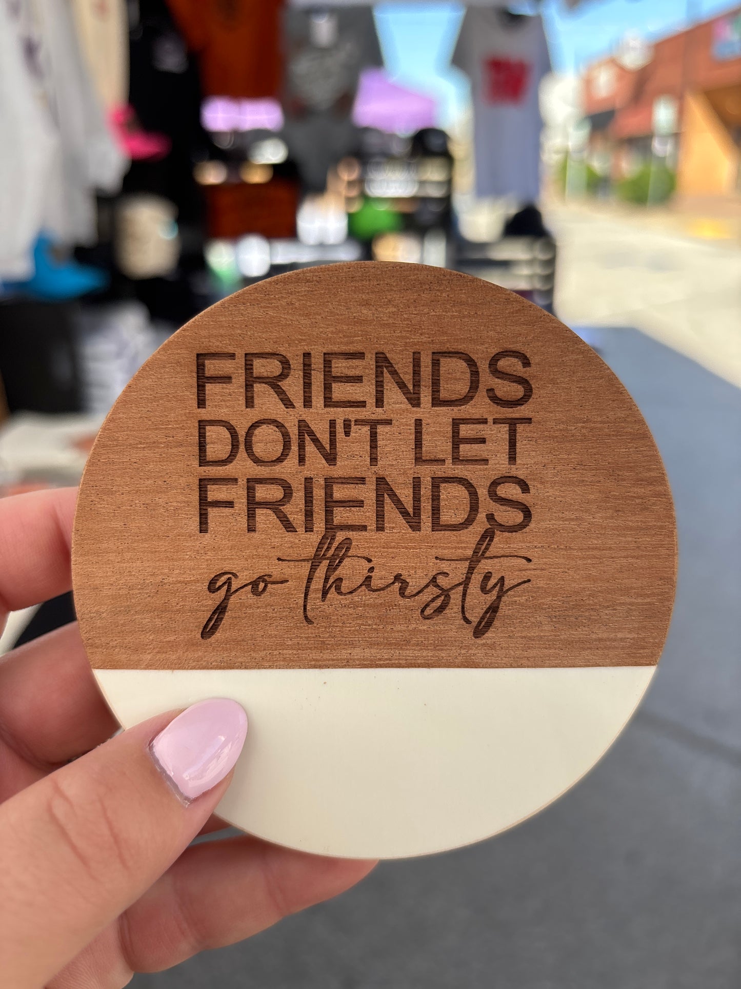 Wooden Marble Engraved Coaster